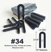 Deslauriers Econ-O-Shim - Black 1 1/2" x 3 1/2" x 1/4" Ribbed - Pack of 50